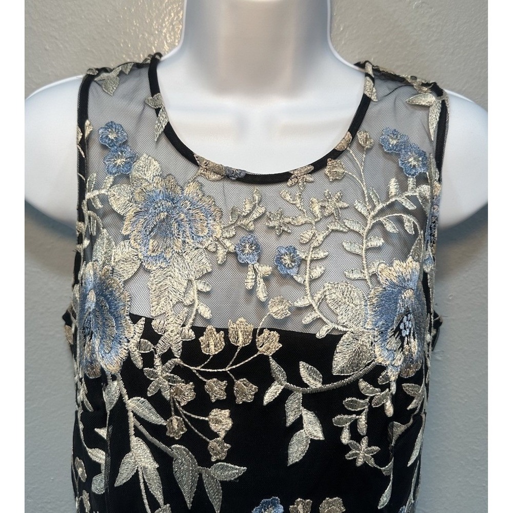 White House Black Market Dress Women's Size 8 Black Ivory Lace Lining Sleeveless - Picture 13 of 13